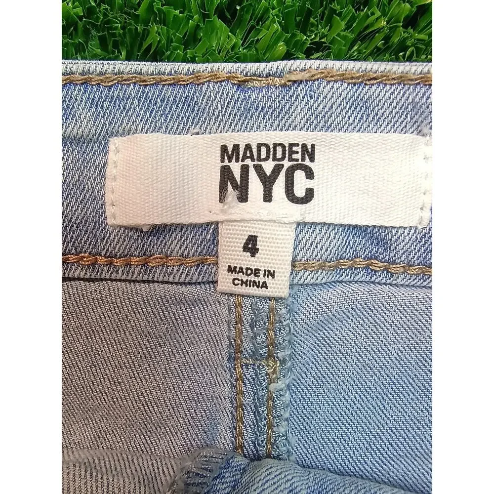 Madden NYC Light Wash Studded Denim Shorts - Size 4 NWT